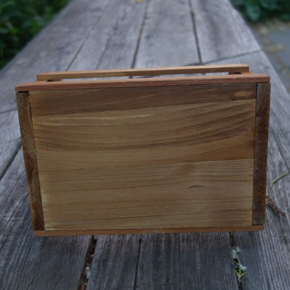 Wood Bottle Caddy with Metal Carrying Handle and Mounted Metal Bottle Opener - Picture 4 of 16